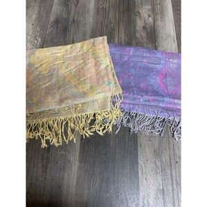Women's Paisley Pattern Pashmina Shawl Scarf Colorful Luxury Wrap Lot Of 2